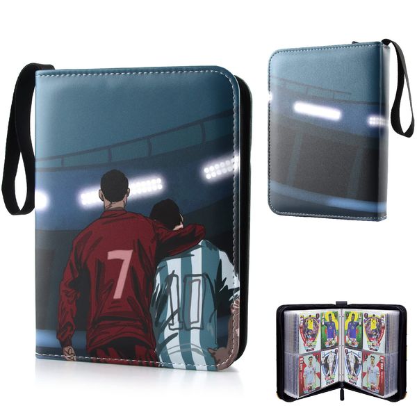 AllLeeGay Trading Card Album for Football Football Trading Card Binder Card Holder Album Trading Card Game Collection with 60 Removable Sleeves 480 Pockets football Card Book (A) AllLeeGay-kace-0001