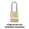 Master Lock 175DLHWD Combination Lock, Brass, 2-1/4 inch Shackle