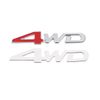 sourcing map Silver Tone Red 4WD Pattern Car Body Decorative Emblem Badge Decal