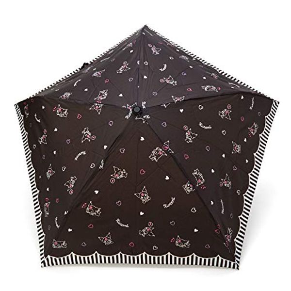 Hello Kitty Lightweight Folding Umbrella, Rain Umbrella, Lightweight Umbrella, 19.7 inches (50 cm), Compact Size, Black, Milk, Manual Operation, Women's, Women's, Sanrio Sanrio