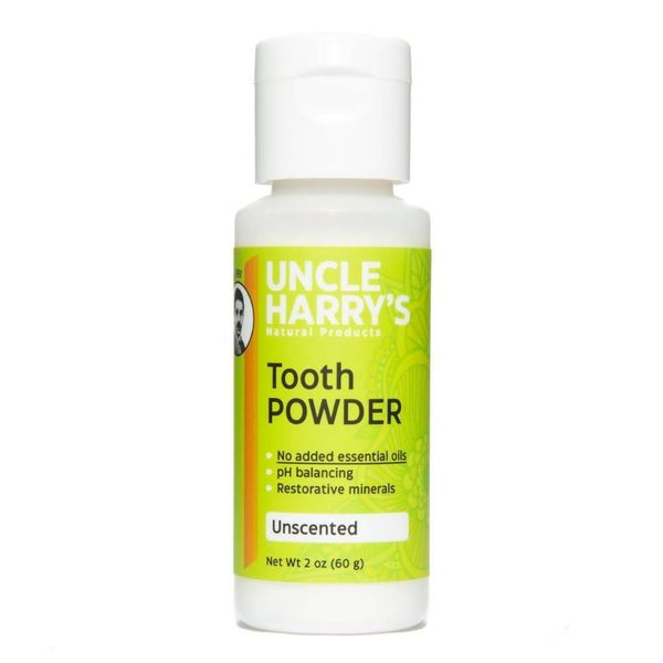 Uncle Harry's Unscented Remineralizing Tooth Powder, Whitening Toothpaste, 2 oz