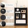 3-Tier Office Modern Bookcase Open Display Rack w/ 18 Position Adjustable Shelf
