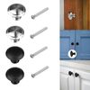 2pcs Stainless Steel Door Knobs for Cabinets, Cupboards & Drawers - Modern Black Handles