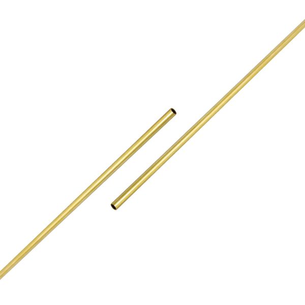 Ohamtes 2pcs Brass Hollow Copper Tube, Inner Diameter 2.6mm x Outer Diameter 3mm x Length 300mm, Wall Thickness 0.2mm Round Copper Tube; Suitable for Refrigerator Capillary, Cooling System, Model Engine Oil System, Wind Chime Decoration, Etc