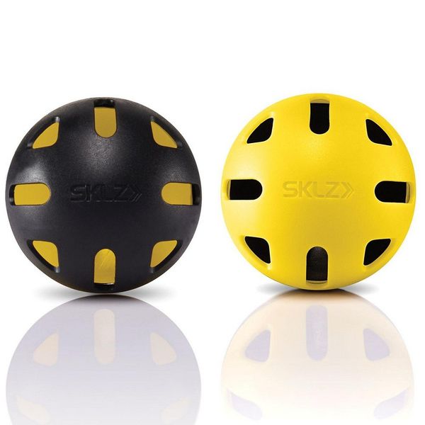 SKLZ Impact Limited-Flight Practice Baseball, Softball, and Mini Balls (Baseballs, 12 Pack), Yellow, Black