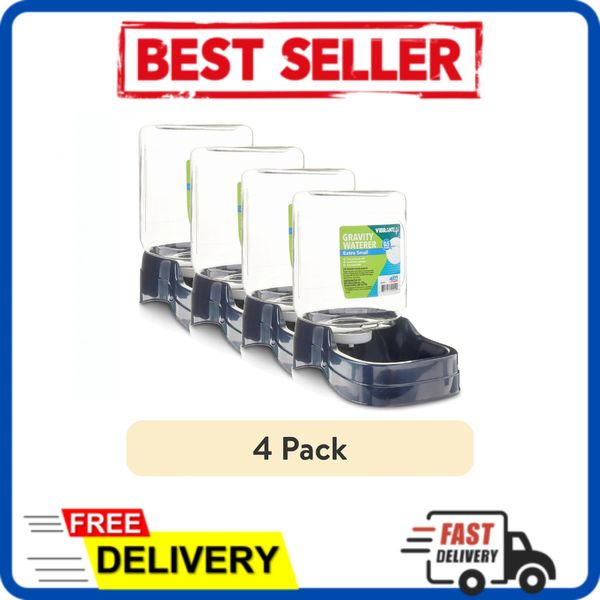 4 PACK - Waterer Automatic Dispenser Drink Water Gravity X-Small Bowl 0.5 Gal