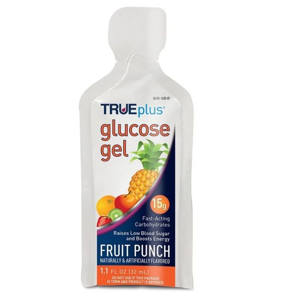 TRUEplus Glucose Gel, Fruit Punch, 6 Pouches - 32 mL each 021292004415VL