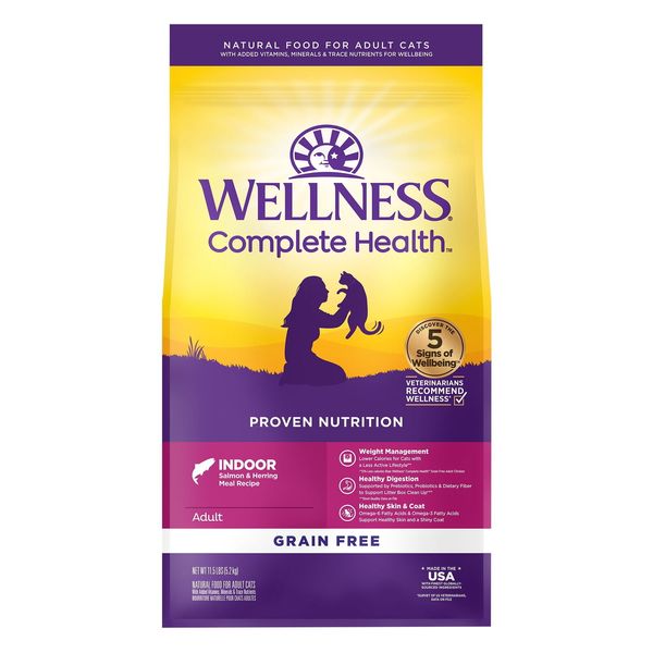 Wellness Complete Health Natural Grain Free Salmon & Herring Indoor Dry Cat Food