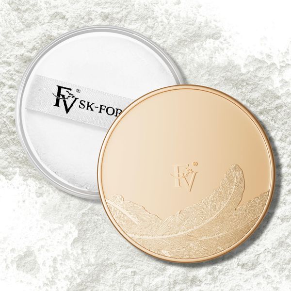 FV Puder Makeup Setting Powder, Fixier Puder mit Puff, Translucent Loses Powder zum Mattieren und Baking Powder, Ebenmäßigen Teint, Lang anhaltende Ölkontrolle (Translucent Shimmer)