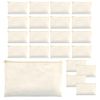 ANAMO Pouch, Solid, Canvas, Multi Case, Set of 20, Beige (Beige Zipper)