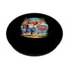 Bigfoot Flamingo Beach Wave High Five Summer Fun PopSockets Adhesive PopGrip