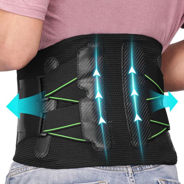 Lalent Lower Back Support Belt for Men Women, Breathable Mesh Back Brace for Back Pain, Lumbar Support Belt with 3D Soft Pad for Scoliosis,Sciatica Pain Relief Products (XL)