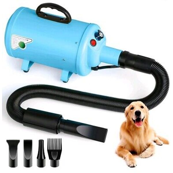 VOWNER Dog Hair Dryer 3.8HP 2800W Pet Grooming Blower Large Dogs Hair Force Blue