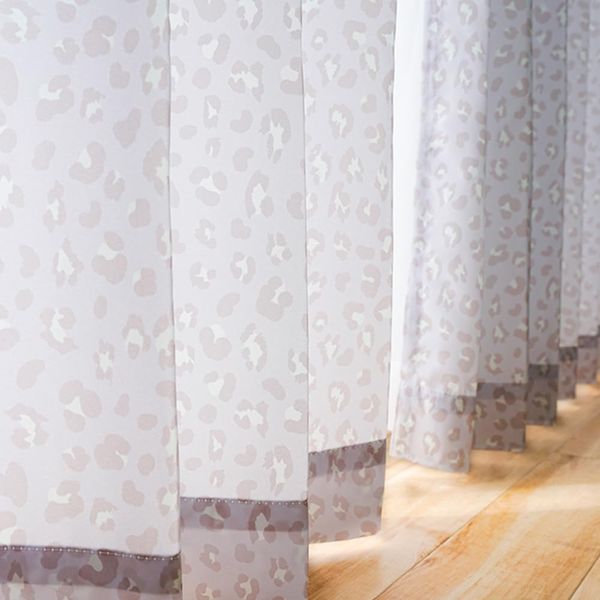 Set of 2 Blackout Curtains + Curtain Hooks Attached + Curtain Tassels Purple Width 39.4 x Length 53.1 inches (100 x 135 cm) Animal Pattern Leopard Print Memory Foam Set of 2