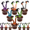 Whaline Halloween Cupcake Toppers Witch Boot Paper Cupcake Decorations for Cupcake Dish Decoration Party Supplies, 30 Pack
