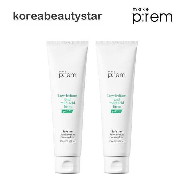 [1+1]make p:rem Safe me. Relief Moisture Cleansing Foam 150ml x 2 pieces/Safe me. Relief Moisture Cleansing Foam Korean Cosmetics Facial Cleanser