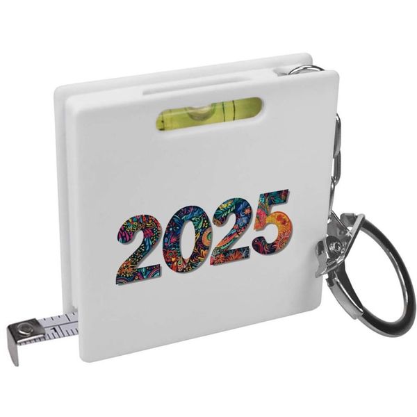 'Colourful 2025' Keyring Tape Measure/Spirit Level Tool (KM00041746)