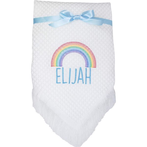 Personalised Rainbow Baby Shawl Blanket
