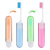 Sibba Toothbrush Covers 4 Pieces Folding Manual Toothbrushes Case Travel Kit Soft Bristles Tooth Brushes Mini Size Portable Brush Coverings Wrapped for Men Women Childrens Toddler