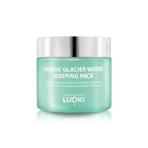 Luoki Nordic Glacier Water Sleeping Pack, 2.8 oz (80 g), Moisturizing Cream, Warming, Brightening, Night Cream, Sleeping Mask, Different Morning Skin, Colorless, Korean Cosmetics