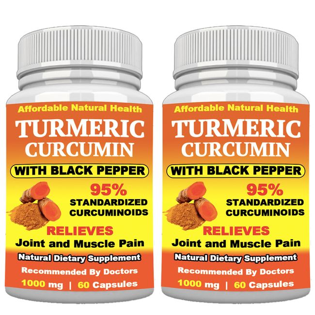 Turmeric  Curcumin 95% Highest  Potency With Black Pepper 1000 mg 120 Capsules