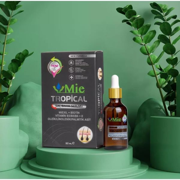 Mie Tropical Hair Care Serum, Nourishes & Strengthens Hair Roots, Increases Shine & Vitality, Enriched with Tropical Plant Extracts for Healthy, Vibrant Hair, for Men and Women 50ML