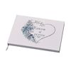 Wedding Guest Book Personalised With Blue Tropical Heart Theme
