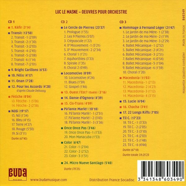 LUC LE MASNE - ORCHESTRAL WORKS NEW CD