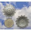 #0031 ANTIQUED STERLING SILVER PLATED DAPPED FILIGREE COMPONENT/CONNECTOR -2 Pcs