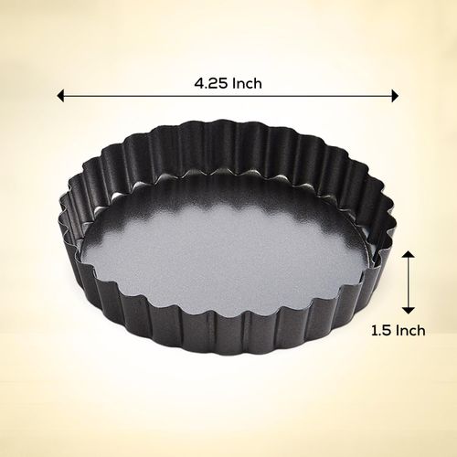 Mrs. Anderson's Baking Quiche Pan Set, Non-Stick Carbon Steel, 4.25-Inches, Set of 4