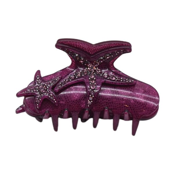 Diamond Starfish Claw Clip,Small Hair Clip for Women,Acetate Hair Clip,Small Hair Clip,Purple