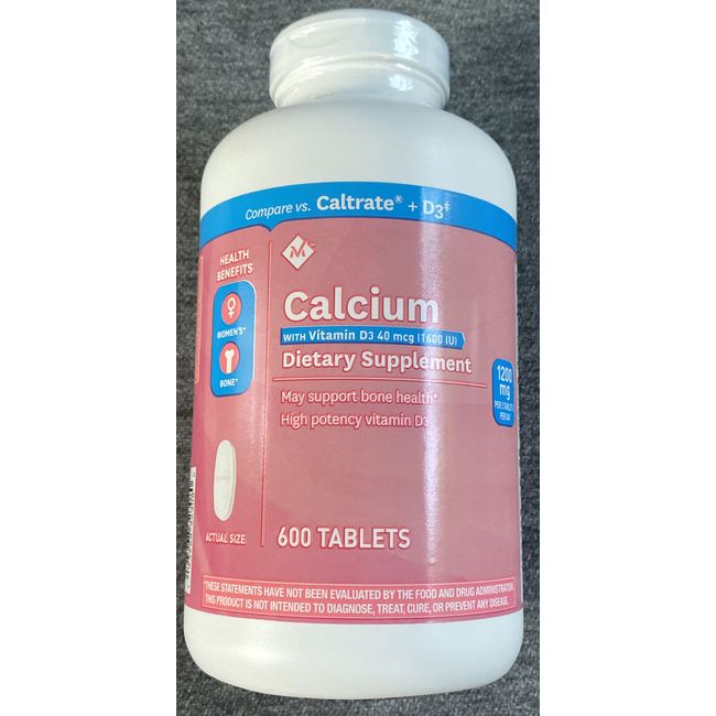 Calcium 600 mg + D 3 Members Mark Caltrate 600 Tablets Exp 10/2024