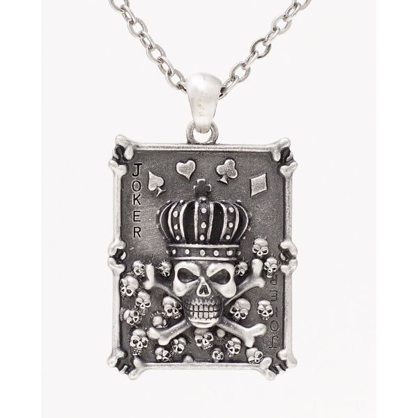 Skull Trump Card Pendant Necklace