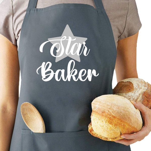 Star Baker Apron for Women and Men, Funny Baking Gifts for Bakers, Kitchen Cooking Apron with Pockets - Birthday Mother's Day Gift for Mum Wife Husband Son Grandma