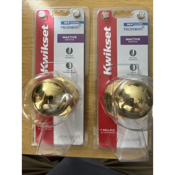 Set Of 2 Kwikset Gold Door Knobs | Model 488P 15 CP