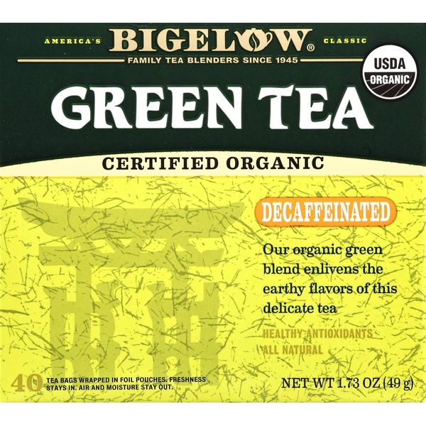 Bigelow Tea Decaffeinated Organic Green Tea Bags, 40 ct