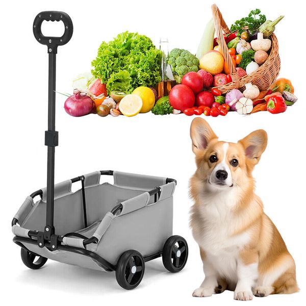 Small Pet Cart 4 Wheels Dog Cat Baby Cart Folding Dog Stroller for Travelling