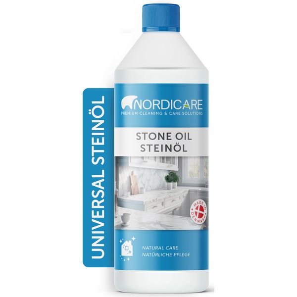 Nordicare Steinöl & Pflegemittel 1L für Naturstein I Universal Stein Öl Farbvertiefer für offenporigen Granit, Schiefer & anderen Stein I Schieferöl, Stein Reiniger