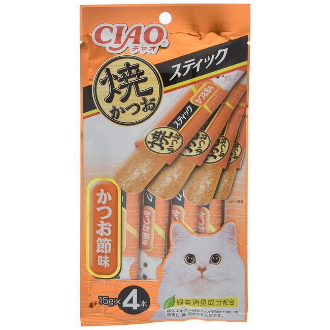 CIAO Grilled Bonito Sticks, Bonito Flavoring, Set of 4, 6 Pieces