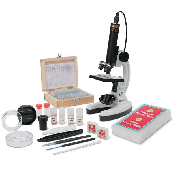 IQCREW / Amscope Kids 85pc Microscope Kit + Camera +Software +25 Prepared Slides