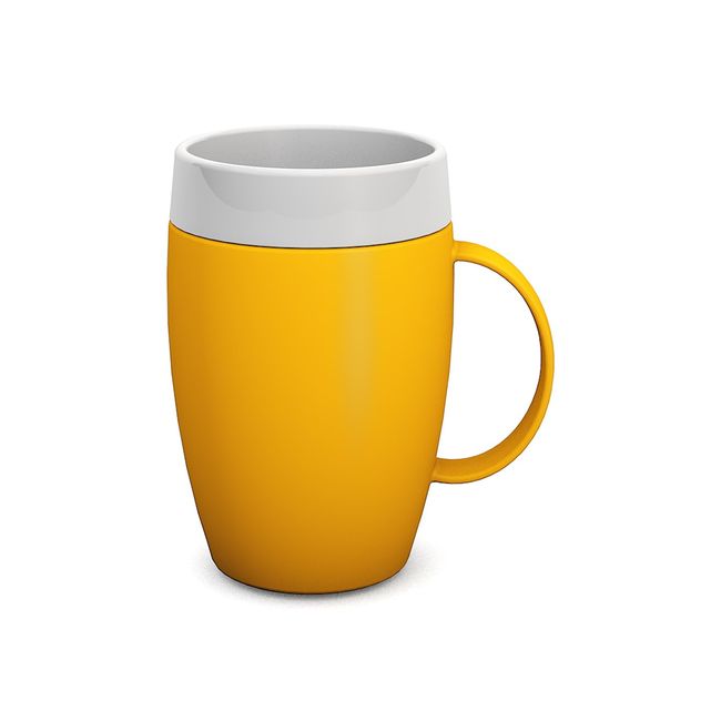 Ornamin Mug with Internal Cone 140 ml Yellow (model 905) | drinking aid, coffee cup, thermo mug, cup for elderly