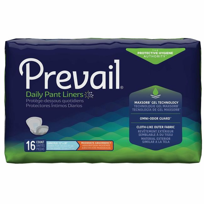 Prevail Incontinent Pad 28" L Pant Liner Moderate 96 Ct