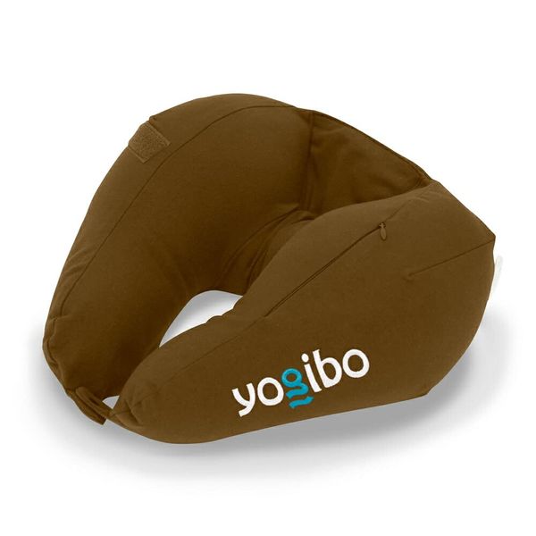 Yogibo Neck Pillow, X Logo, Chocolate Brown