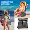 Black Mesh Shower Bag, Portable Shower Tote Quick Dry Shower Caddy with Zipper and 2 Pockets Mesh Beach Bag Lightweight Organizer Mesh Shower Caddy,Toiletry for Travel Gym Beach Swimming Toiletry Bag