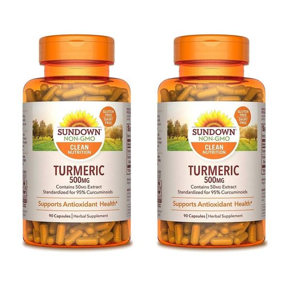 Sundown Naturals Turmeric Curcumin 500mg 90 Capsules 2 Packs