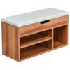 Modern 2-Tier Shoe Rack with Soft Cushion Sitting Bench and Storage Space, Brown