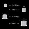 Narkysus 1000pcs Small Ink Caps Disposable Tattoo Ink Cups with Base Clear Plastic Pigment Caps Cups Permanent Makeup Container Cups for Tattoo Ink and Pigment