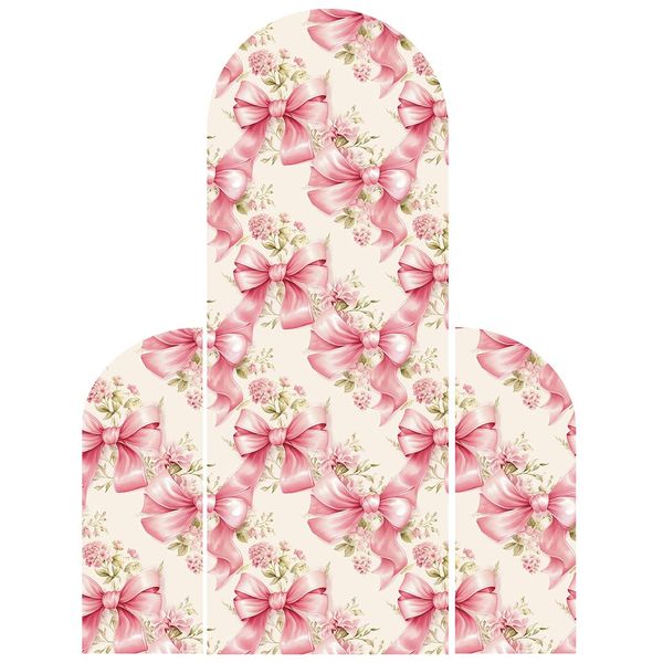 Vintage Pink Bow Design Arch and Two Sides Sailboard Backdrop