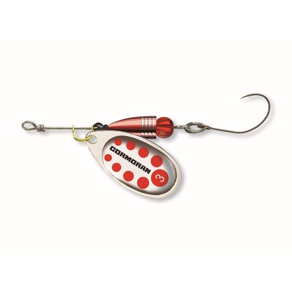 Daiwa Cormoran Bullet Single Hook Spinner Silver/Red Polka Dot 3g