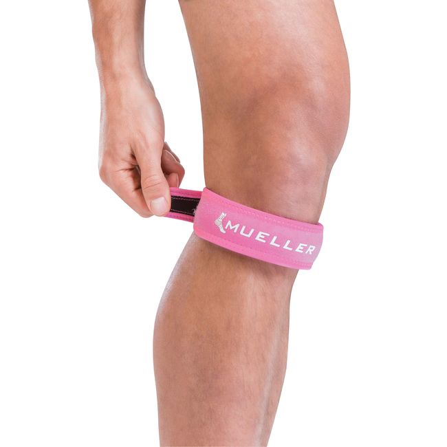 Mueller Jumper's Knee Strap, Pink, One Size Fits Most | Single Strap Knee Brace